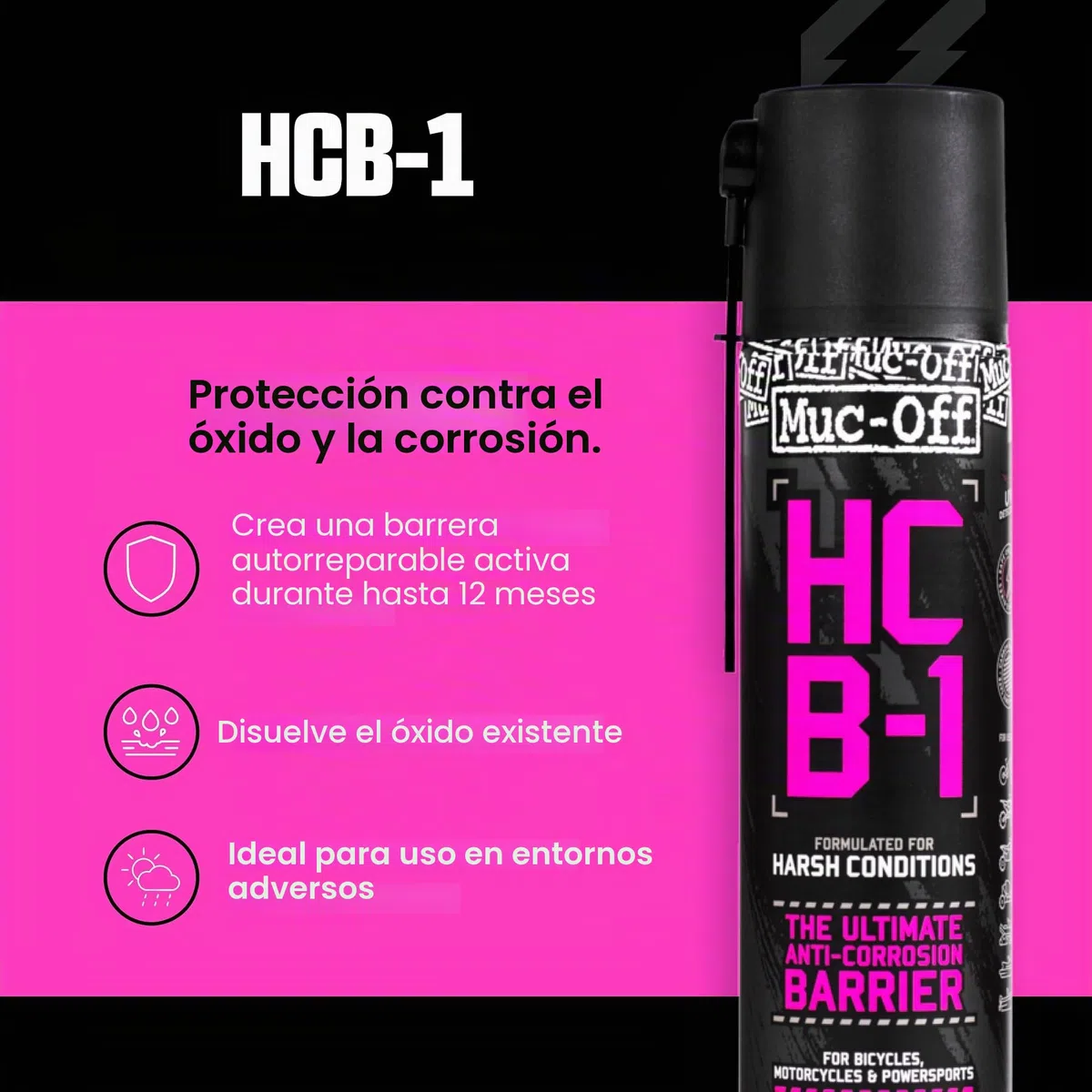 Muc-Off HCB-1, 400 Ml - Barrera Anticorrosión de Bicicletas para Condiciones Adversas - Anticorrosivo de Bicicletas, Motocicletas y Deportes de Motor - Dura Hasta 12 Meses