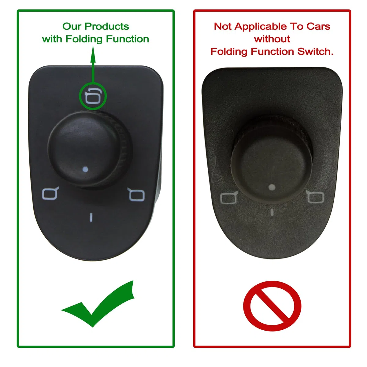 SEMS001 Interruptor de ajuste del espejo retrovisor para SE.AT. Leon Toledo 1999 2000 2001 2002 2003 2004 2005 2006 Negro