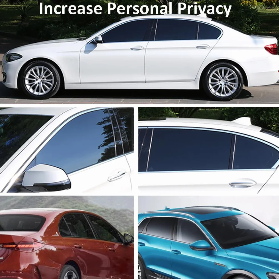 Película de Tinte de Ventana de Coche 20% VLT Láminas Tintada para Ventanas de Coche Autoadhesiva Película Solar Protección para Coche Privacidad Vinilos Película 60cmx300cm