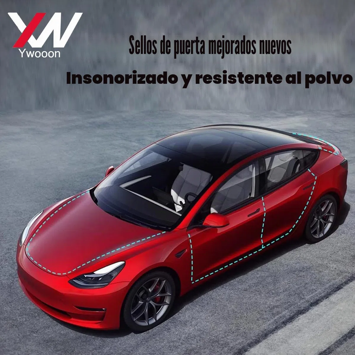 Kit De Sello De Puerta para Tesla Model 3, Sellado Insonorizado y Aislante del Ruido para Puertas y Ventanas de Automóviles, Tira de Sellado de Goma para Automóviles