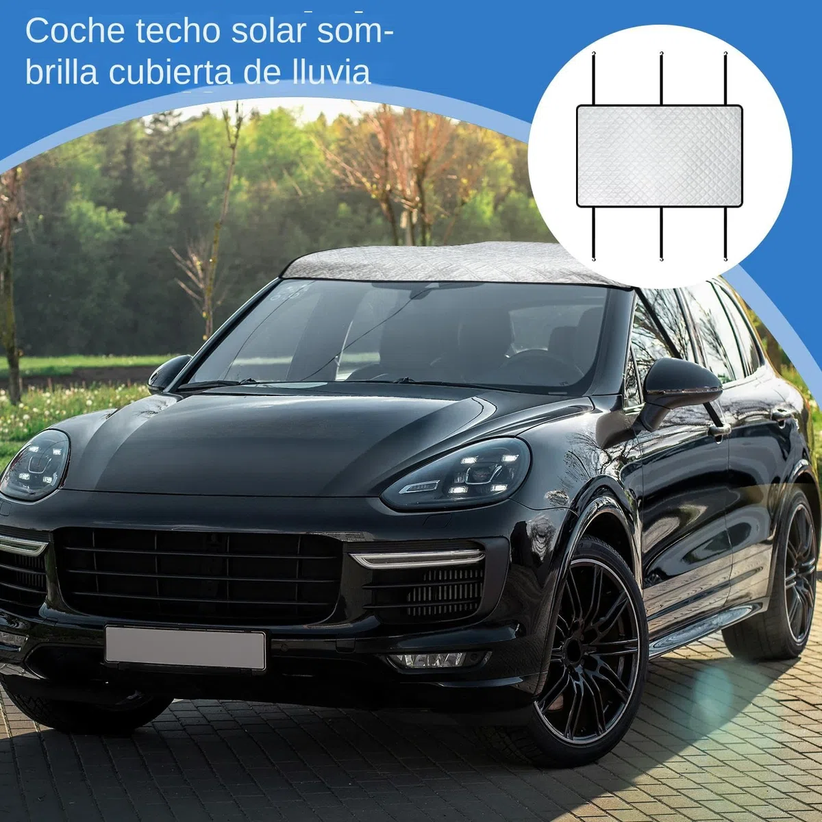 Sombra para Techo Solar De Coche,Cobertor para Techo Solar - Toldo Portátil con Bandas Elásticas Protección Nieve Lluvia para Furgoneta Acampada