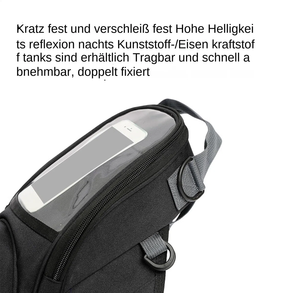 Bolsa de depósito para moto - Soporte magnético y correa impermeable | Bolsa de tanque duradera con bolsillo transparente para teléfono, gran capacidad para, aventura y bicicletas deportivas