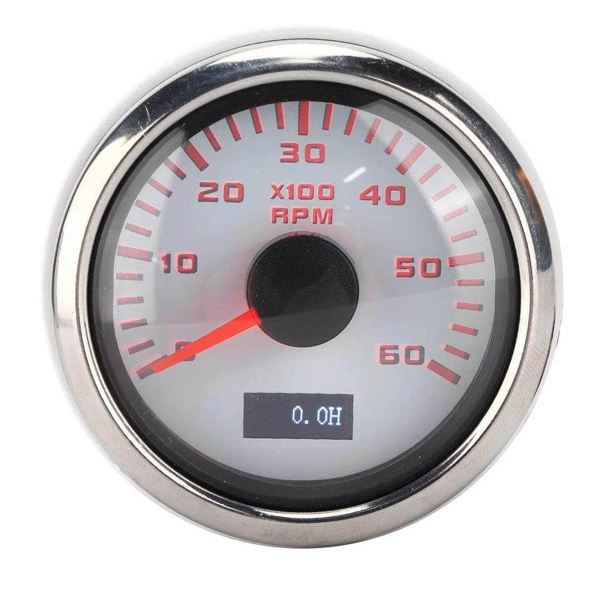 Dioche Tacómetro de 2 Cilindros 52mm 6K Puntero Tacómetro Calibre IP67 Impermeable para 1-8 Cilindros Motocicleta Gasolina Coche Barco
