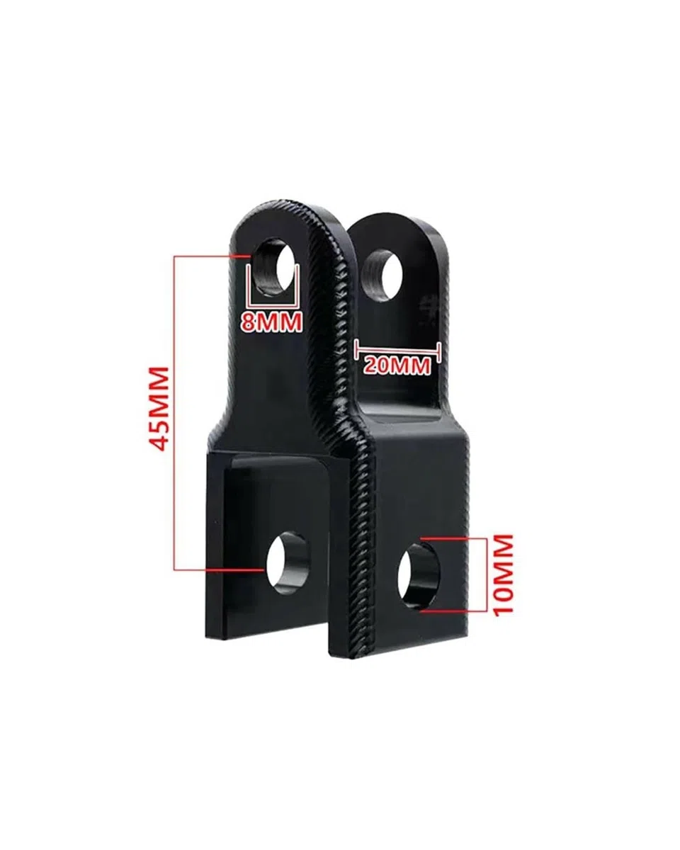 Amortiguador Horquilla Conversión Extremo Redondo Cabeza Fija Universal Motocicleta(Black 1 pcs)