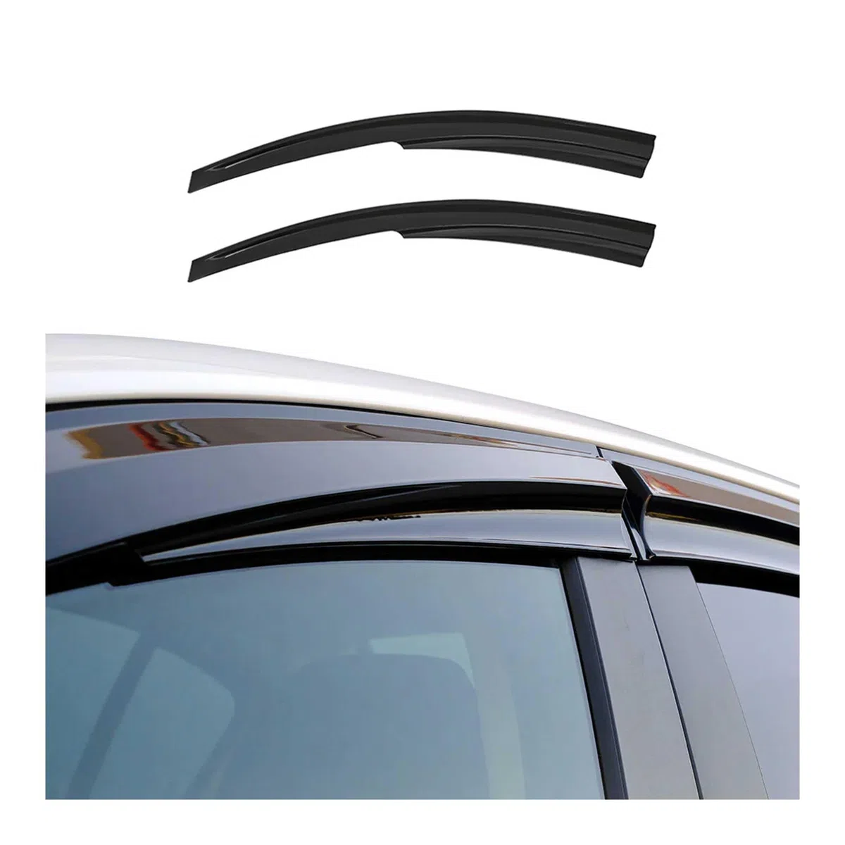 OMAC Deflectores Aire Regenabweiser Compatible con Dacia Jogger 2021-2026 Negro Acrylic 2tlg