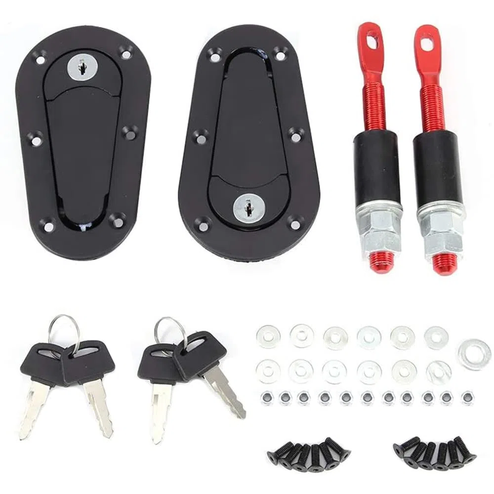 Kit universal de pasador de seguridad para capó de motor de coche, color negro