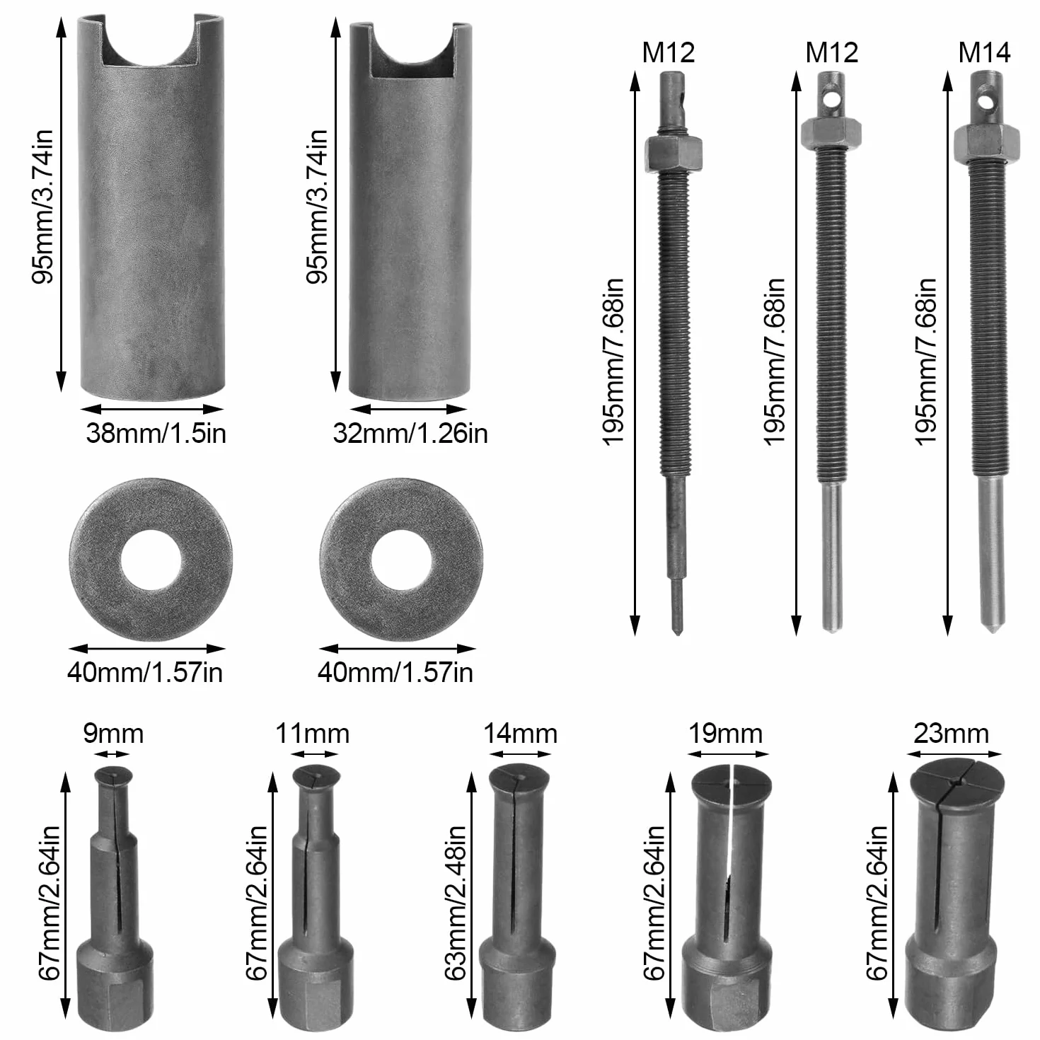 Kit de Extractor de Rodamientos Internos de Motocicleta de 9-23 mm, Acero al Cromo Vanadio Extractor Rodamientos Bicicleta, Extractor Rodamientos, para Motocicleta, Bicicleta