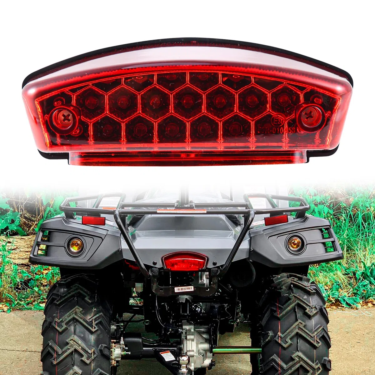 Luces Traseras Universales Moto 12V, 21 LED Luz Matricula Moto E24, Luz de Freno Compatible con Monster 400 620 695 750 800 900 S2R S4R ATV Scooter Cafe Racer Dirt Bike