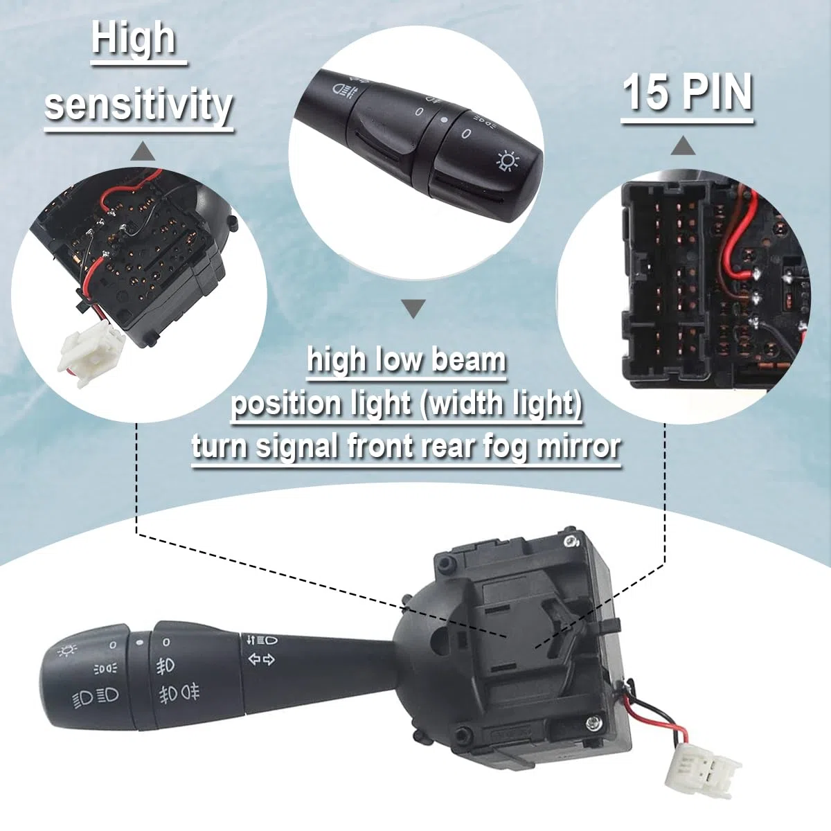 ZAMDOE 8201167981 Interruptor Palanca luz de Giro dirección para Dacia Logan MCV II Sandero Lodgy Dokker Duster para Renault Captur Clio Trafic III Bus Twingo Piezas