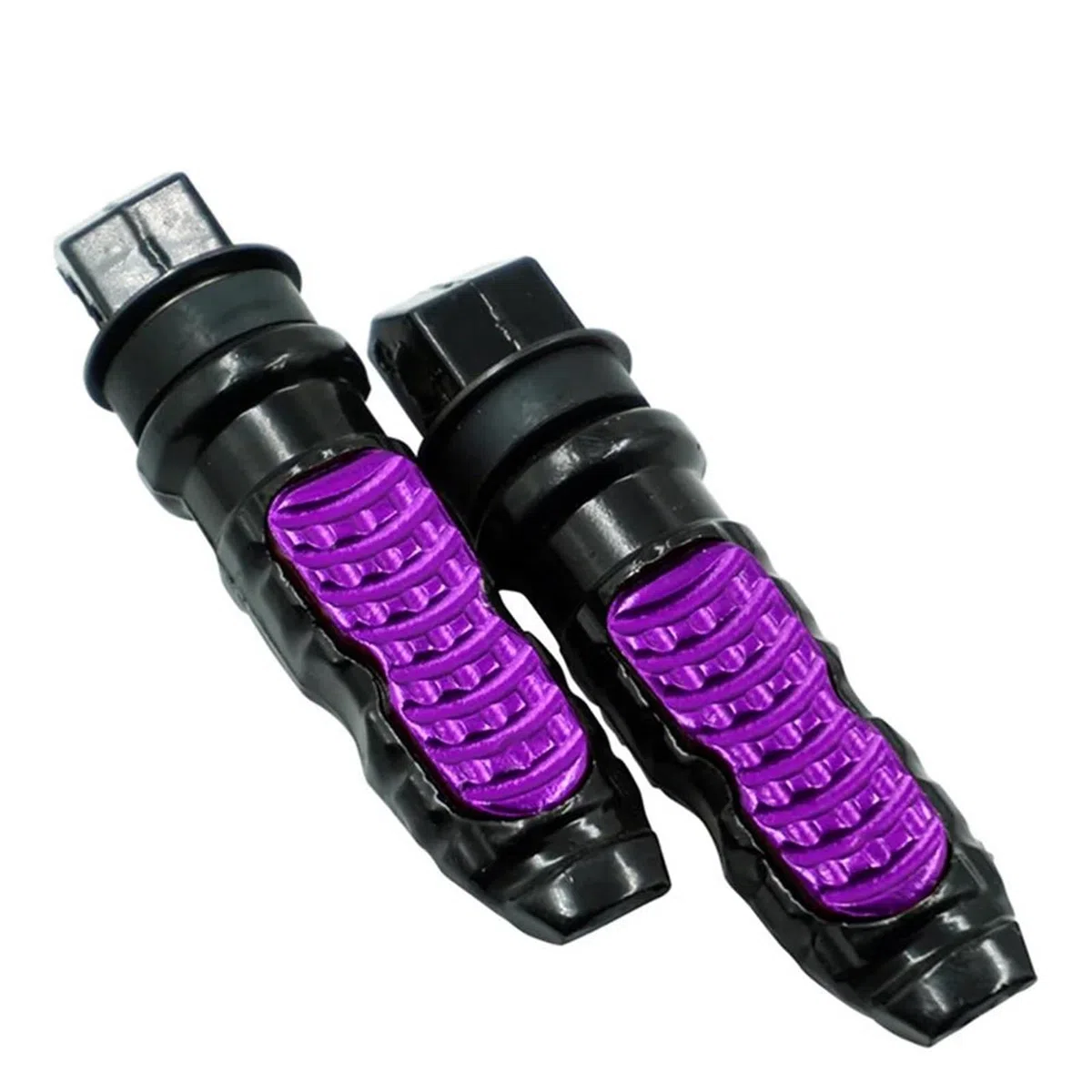 Universales Estriberas Pasajero Trasero Motocicleta Aluminio Pedales Reposapiés Scooter Estribera Motocicleta Modificación De Pedal(Púrpura)