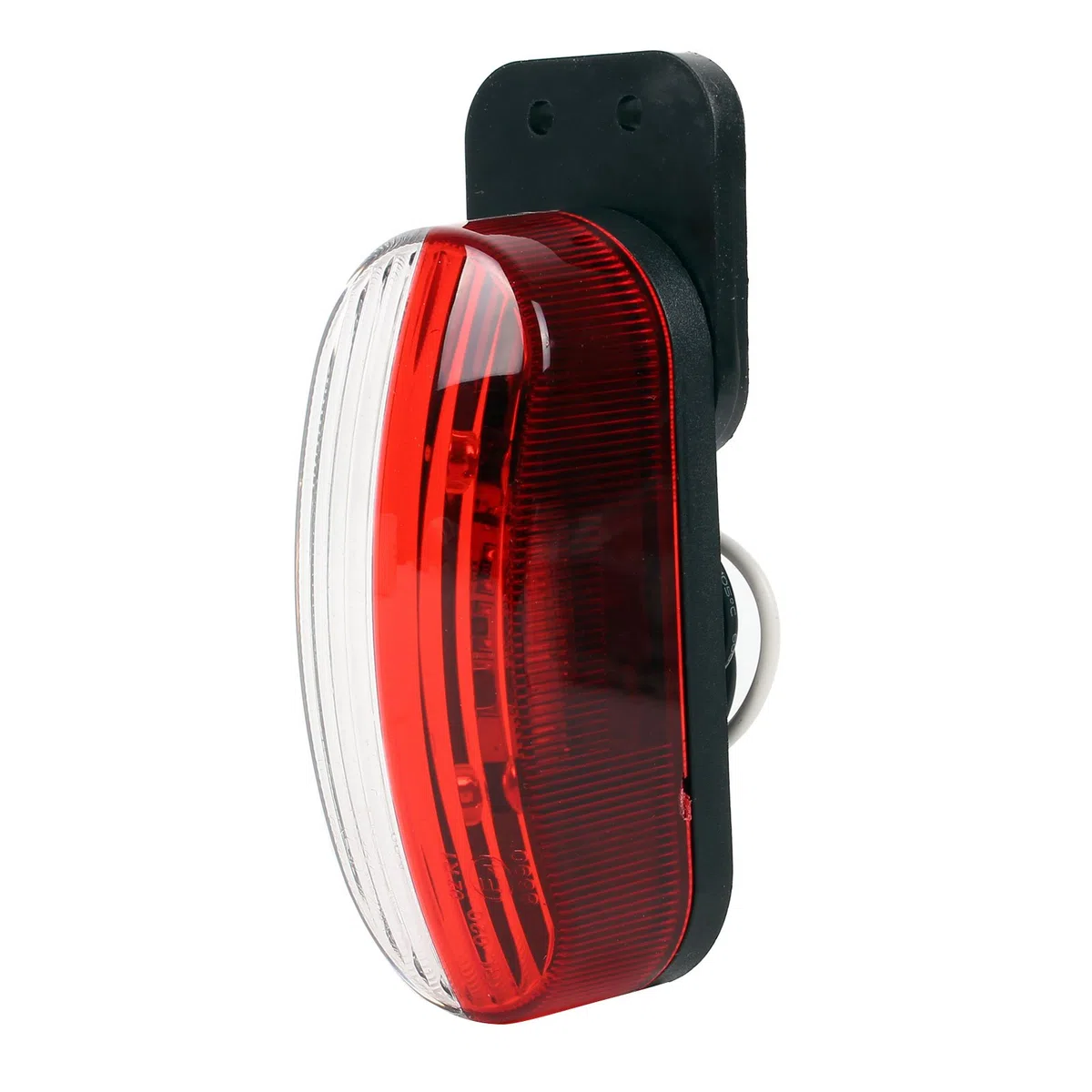 Luz de gálibo led de 12 V, juego de 2 luces de señalización lateral en rojo/blanco, 98 x 42 x 38 mm, 12/24 voltios, 2 vatios led para autocaravana, caravana y remolque