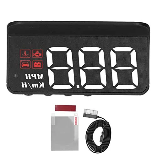 Display HUD OBD2, Velocidad en Tiempo Real, Temperatura y Voltaje, con Función de Alarma, Compatible con Autos 2004+, Ideal para Viajes y Carreras