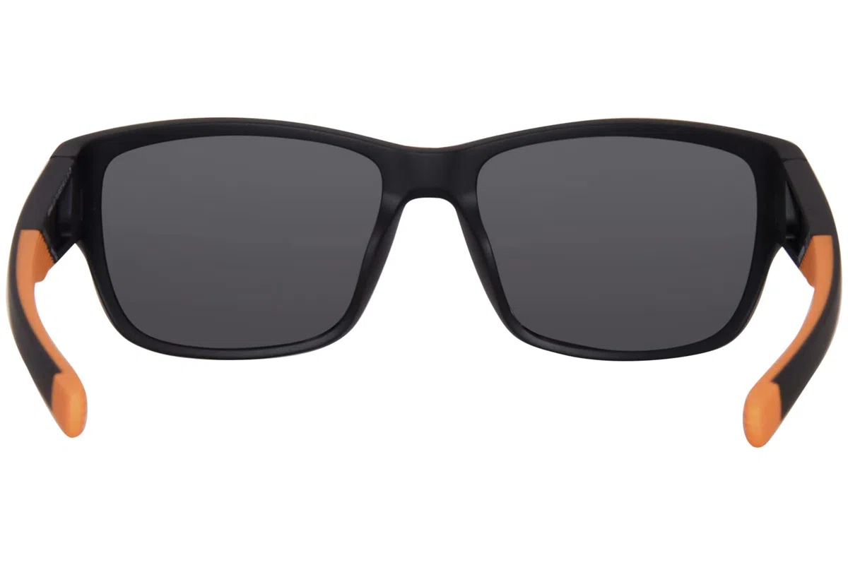 HARLEY-DAVIDSON HD0966X Gafas de Sol para Hombre, Gafas de Sol Casual Ligeras, Lentes Cuadradas, Lentes Polarizadas Ahumadas, Negro Mate y Naranja