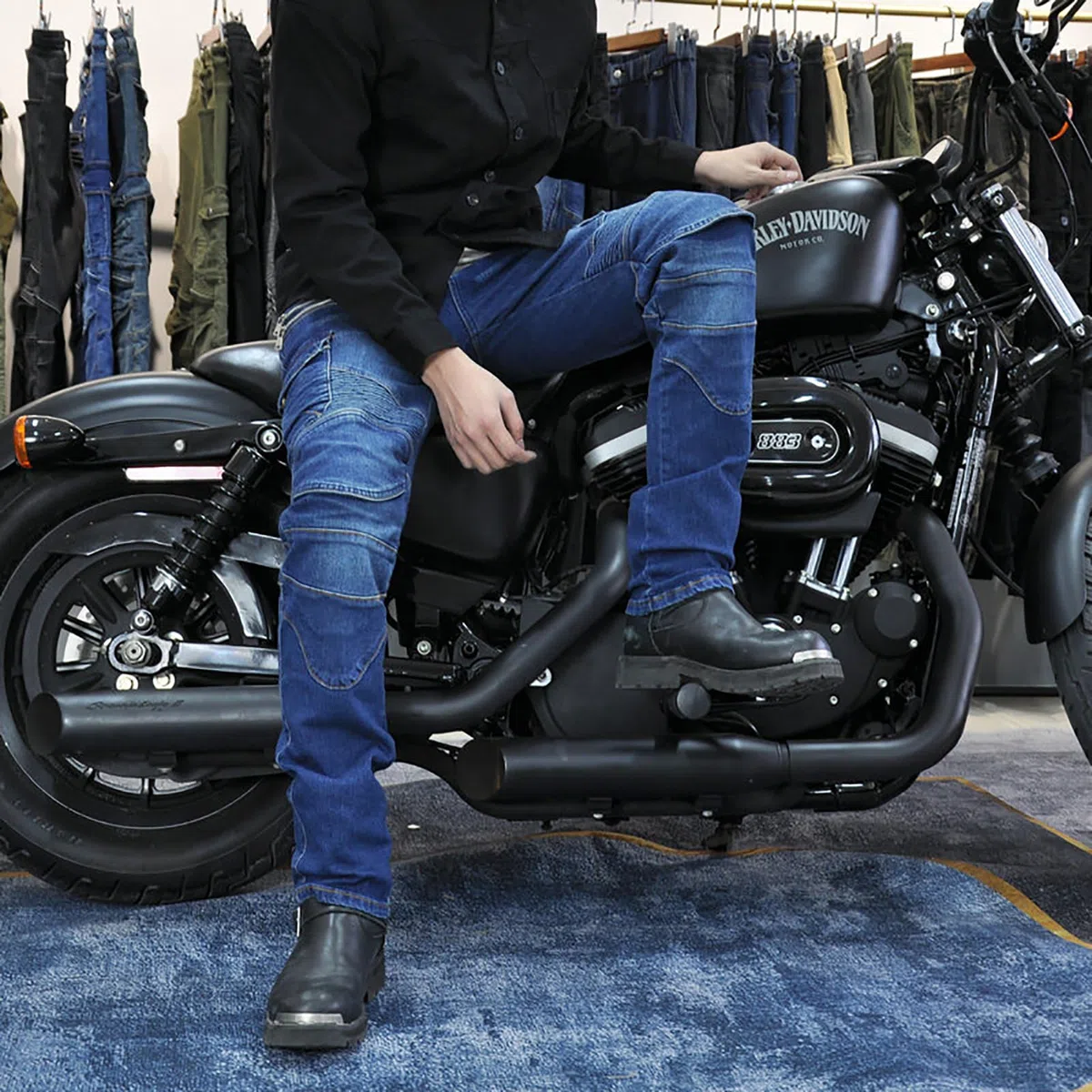 Hombre Motocicleta Pantalones Jeans con Protección Motorcycle Biker Pant 4 X Equipo De Protección