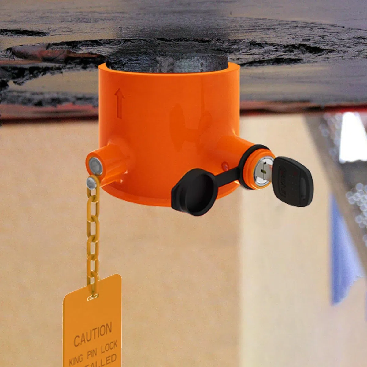 Juego De Bloqueo De Enganche De Remolque - Bloqueo De Rueda King Pin, Seguridad Antirrobo Para Remolque | Construcción Robusta Y Duradera Para Remolques De Contenedores, Campistas, Camiones De Transpo