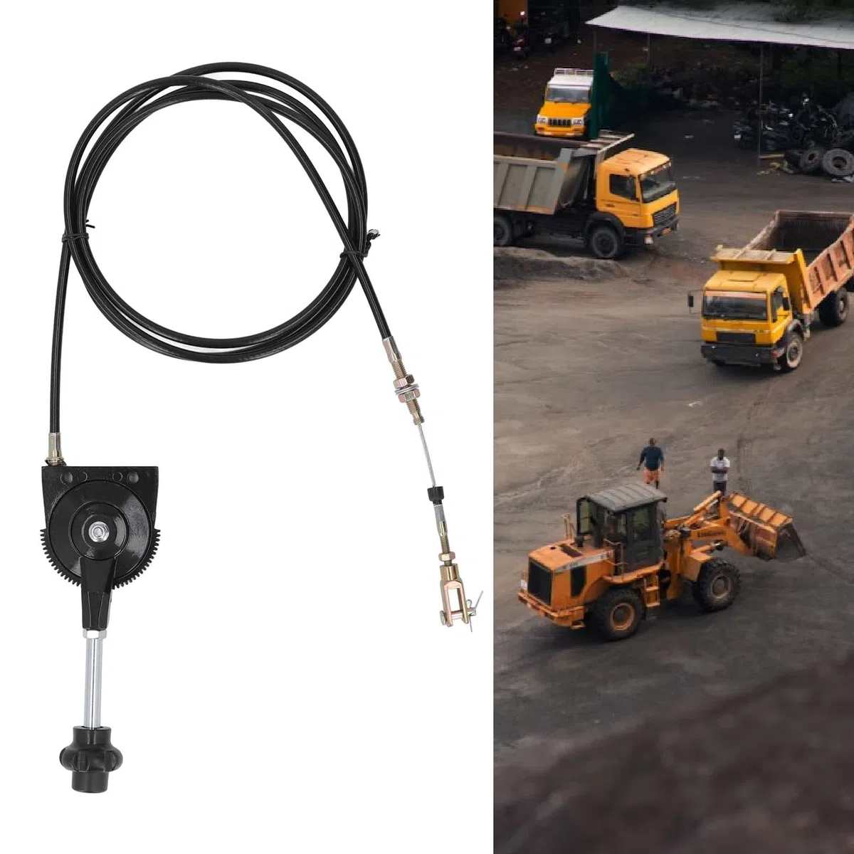 Excavadora Acelerador Manual Cable, Cable de Control Estrangulador, Push Pull Asamblea Perilla Negra Ajuste Universal Bloqueo Manual Respuesta Rápida Reemplazo Flexible Piezas Pesado