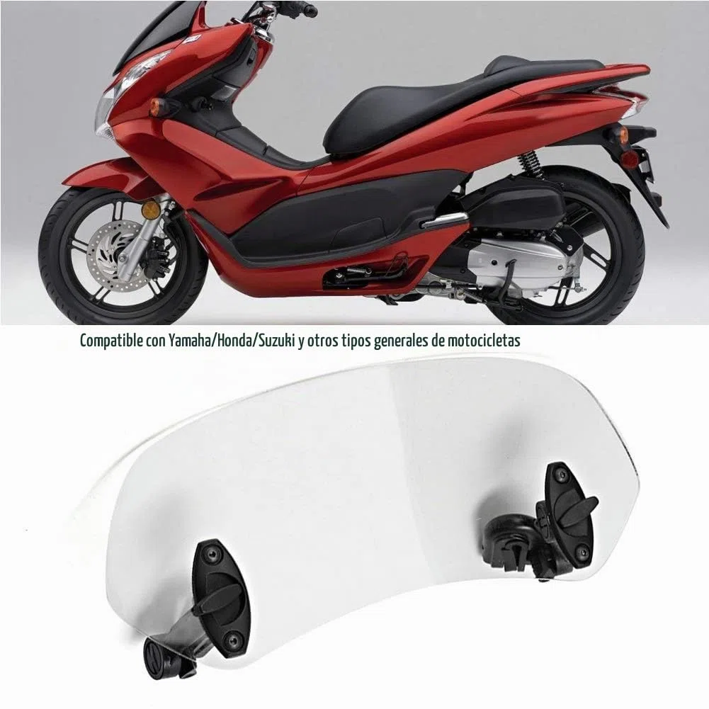 DEWIN Motocicleta Universal Clip Ajustable en el Parabrisas Deflector de Viento Accesorios