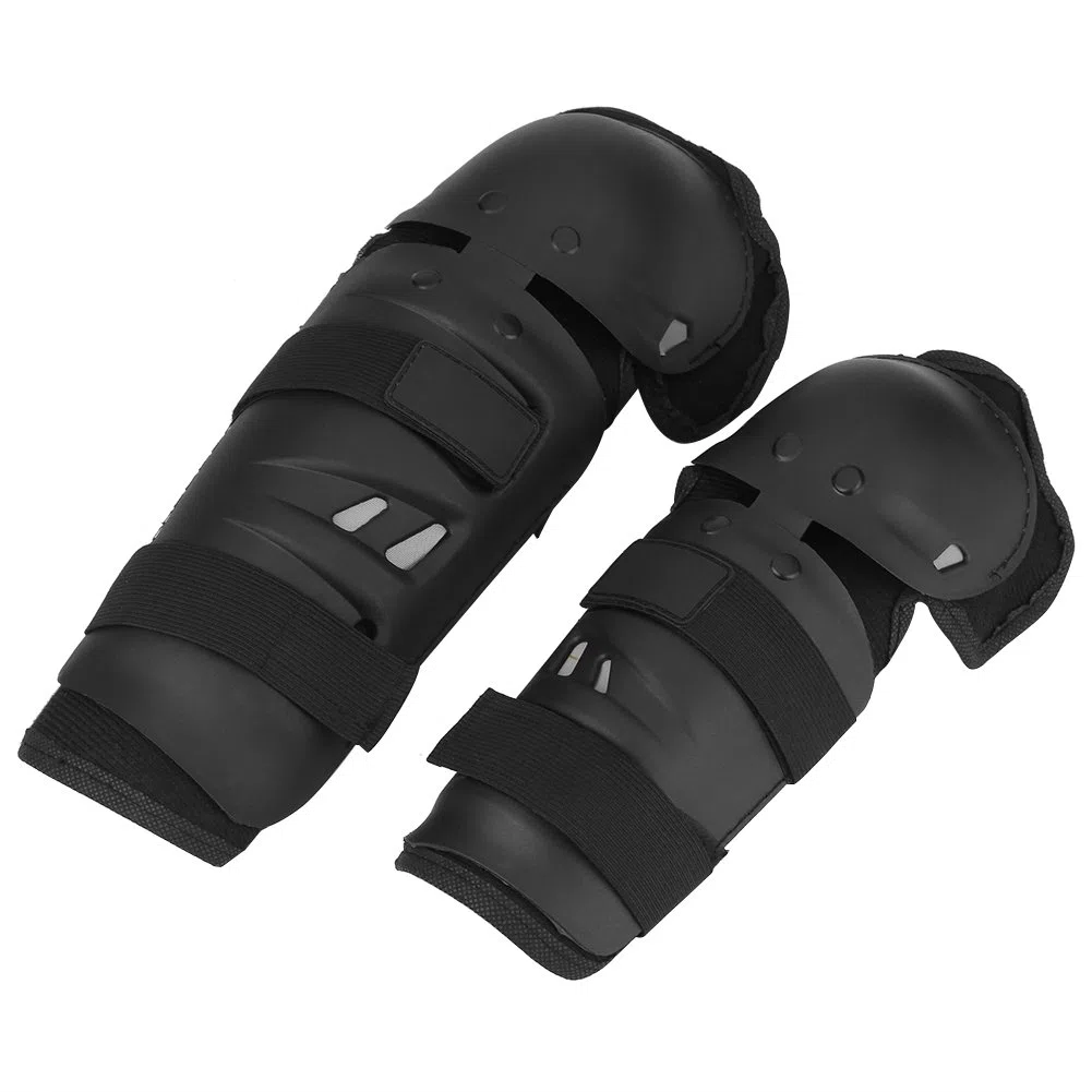 4 Piezas Rodilleras Coderas, Motocicleta Motocross Ciclismo Codo Rodilleras Protector Espinilleras Conjunto Negro
