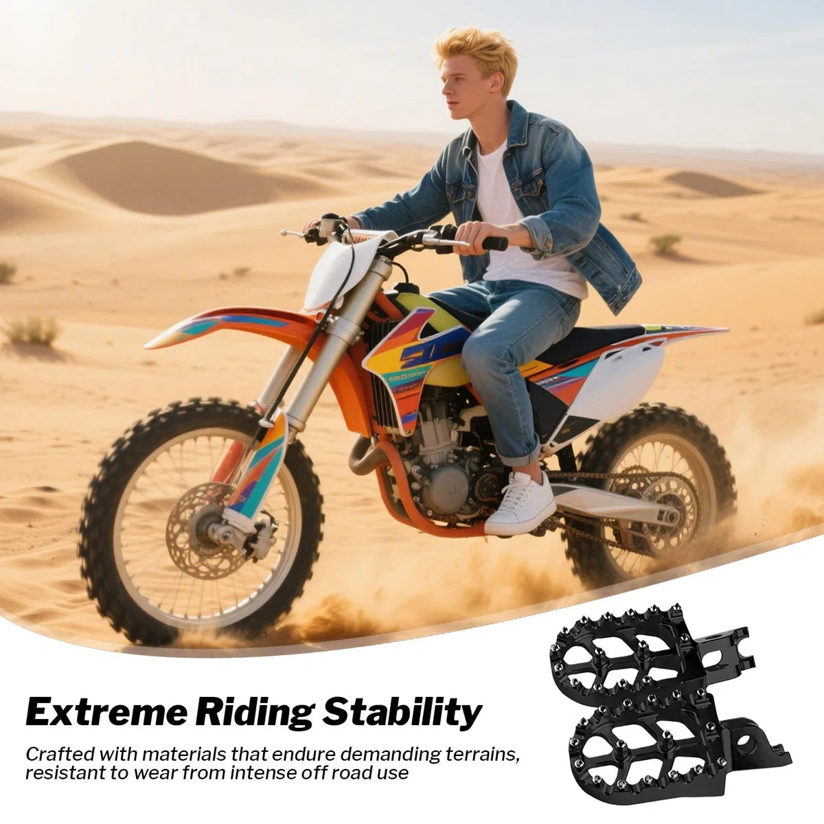 Clavijas para moto, estribos para motocross, accesorios reposapiés para Powersports todoterreno aventura carretera
