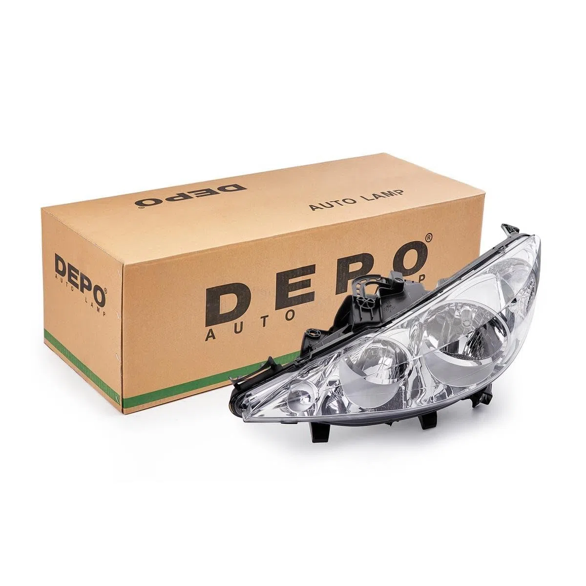 Depo 2751283 Faro, Eléctrico, Cromado, H7, H1 Izquierdo