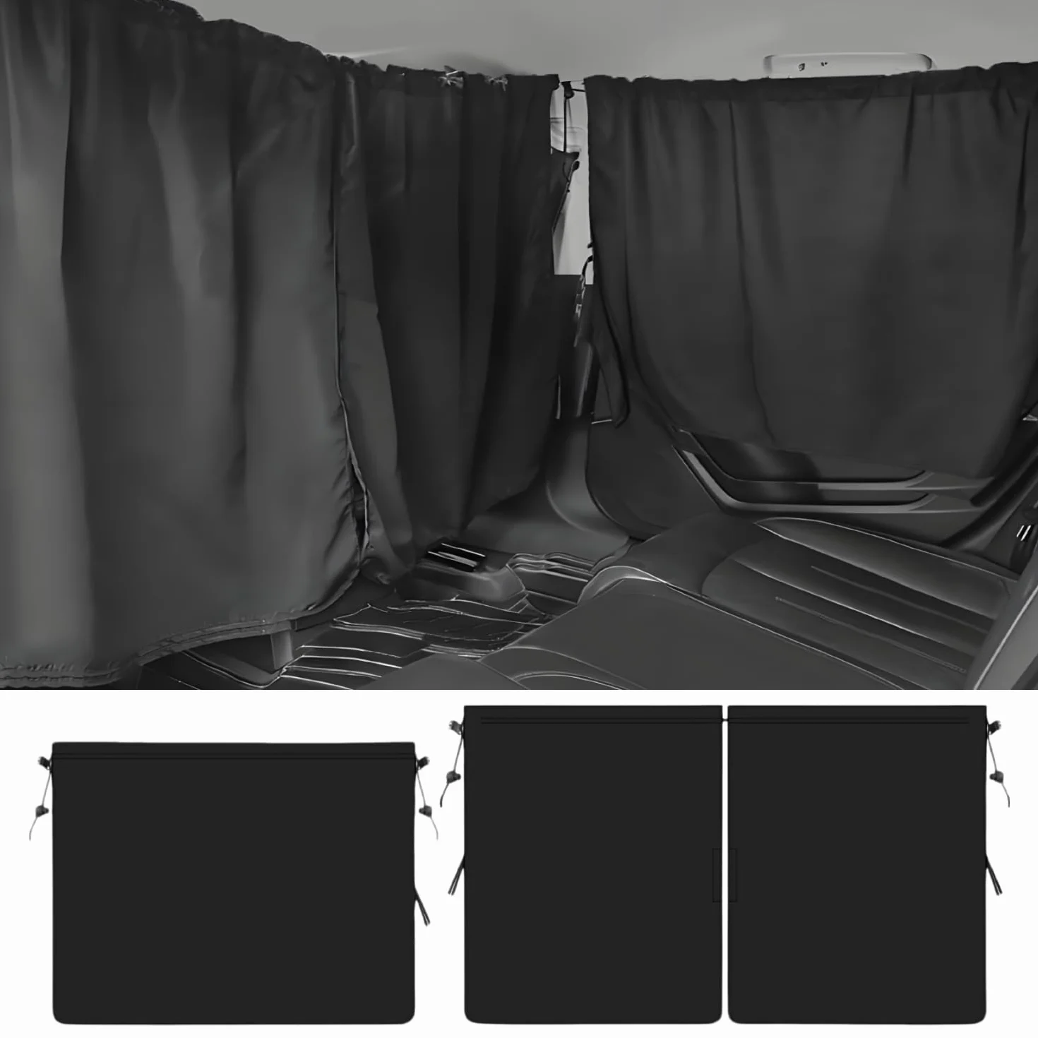 5 Piezas Cortinas Coche Parasol Coche Lateral Cortinas Divisorias de Coche, Fácil instalación, Material Aislante Desmontable, para la Mayoría de Coches, para Viaje, Siesta, Noche, Camping
