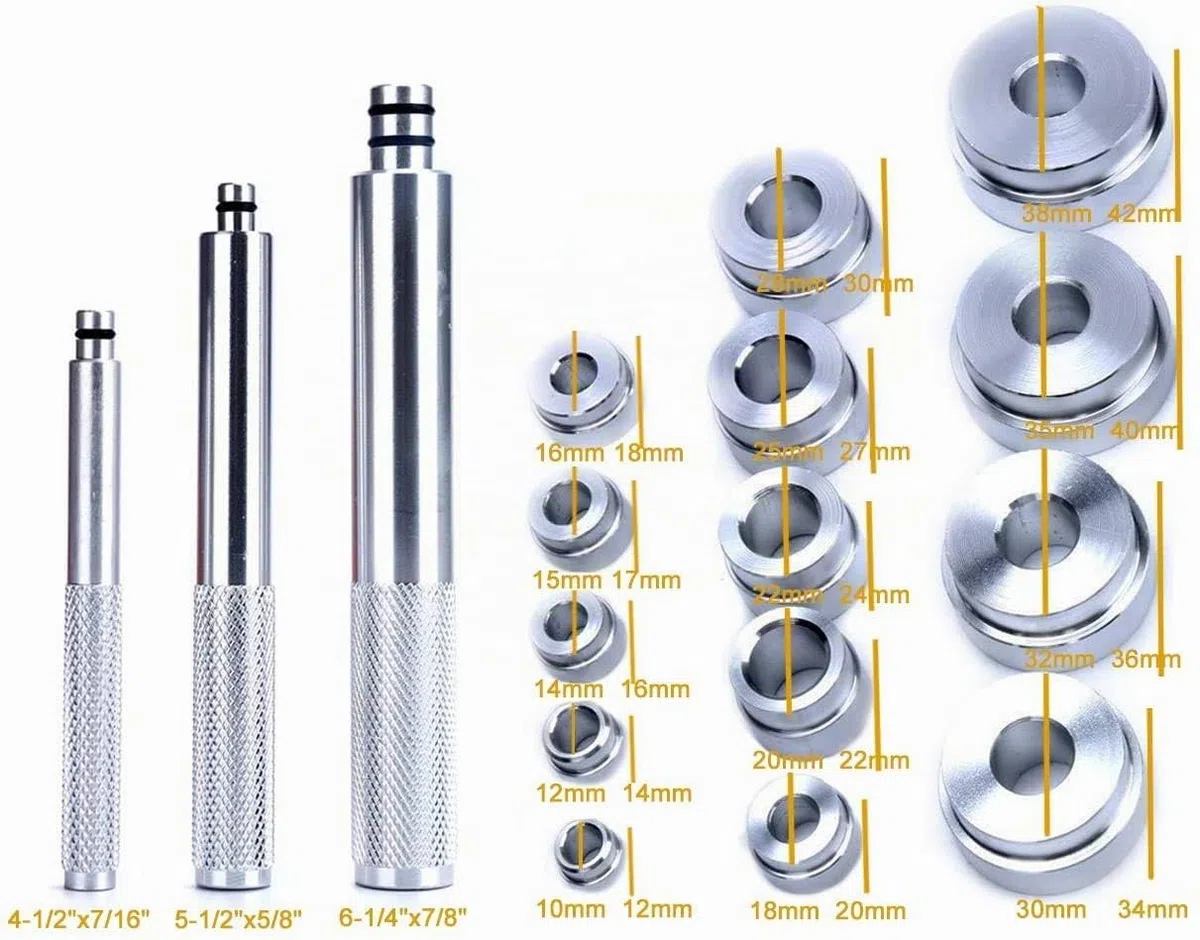 FreeTec 17 piezas Set de Rodamiento de Rueda Juego de Piezas a Presión para Montaje Extractor de Herramientas para Cojinetes de Rueda Colector Eyector a Fuego Lento
