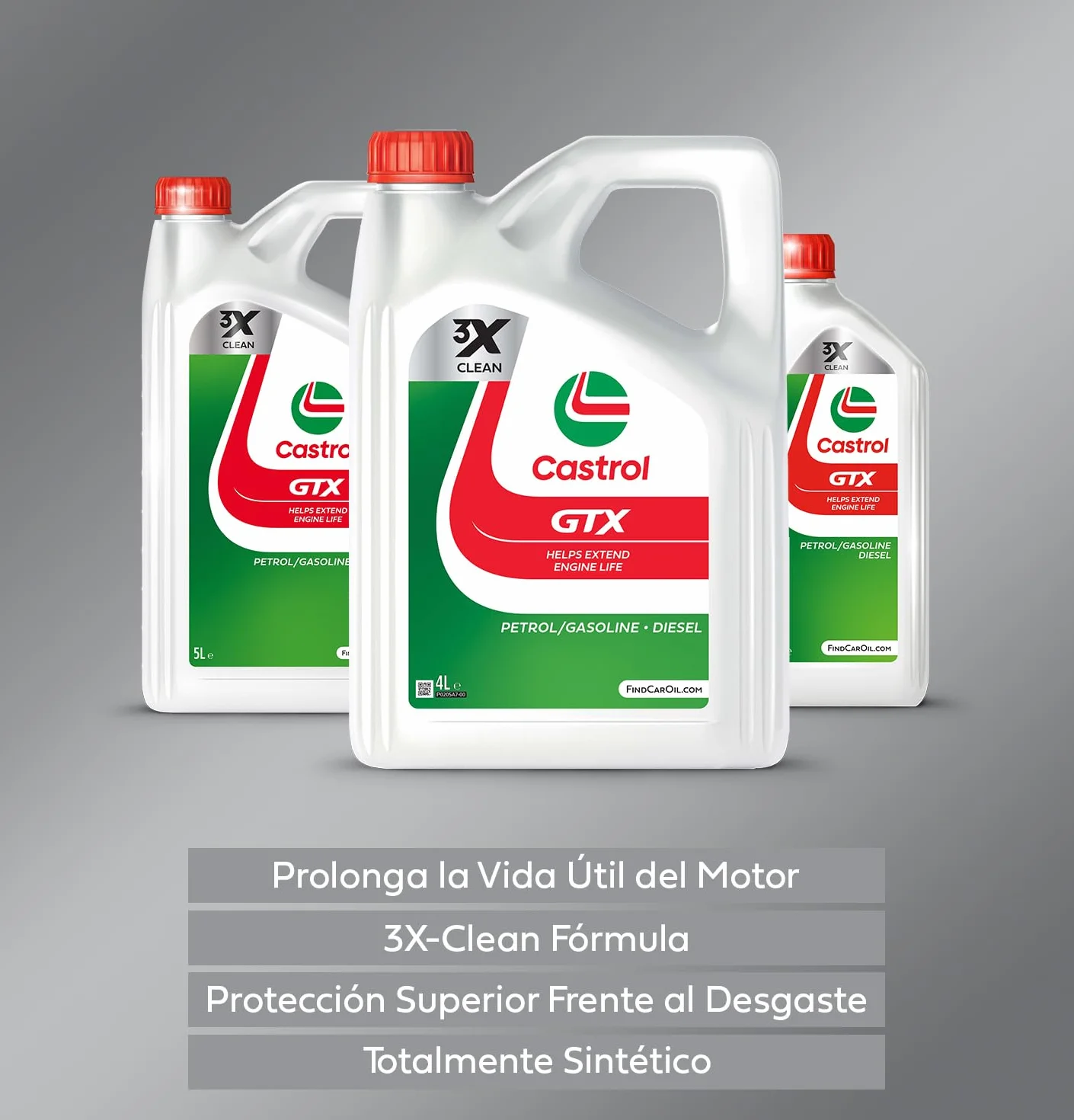 Castrol GTX 15W-40 A3/B3 Aceite de Motor 5L, Versión actual