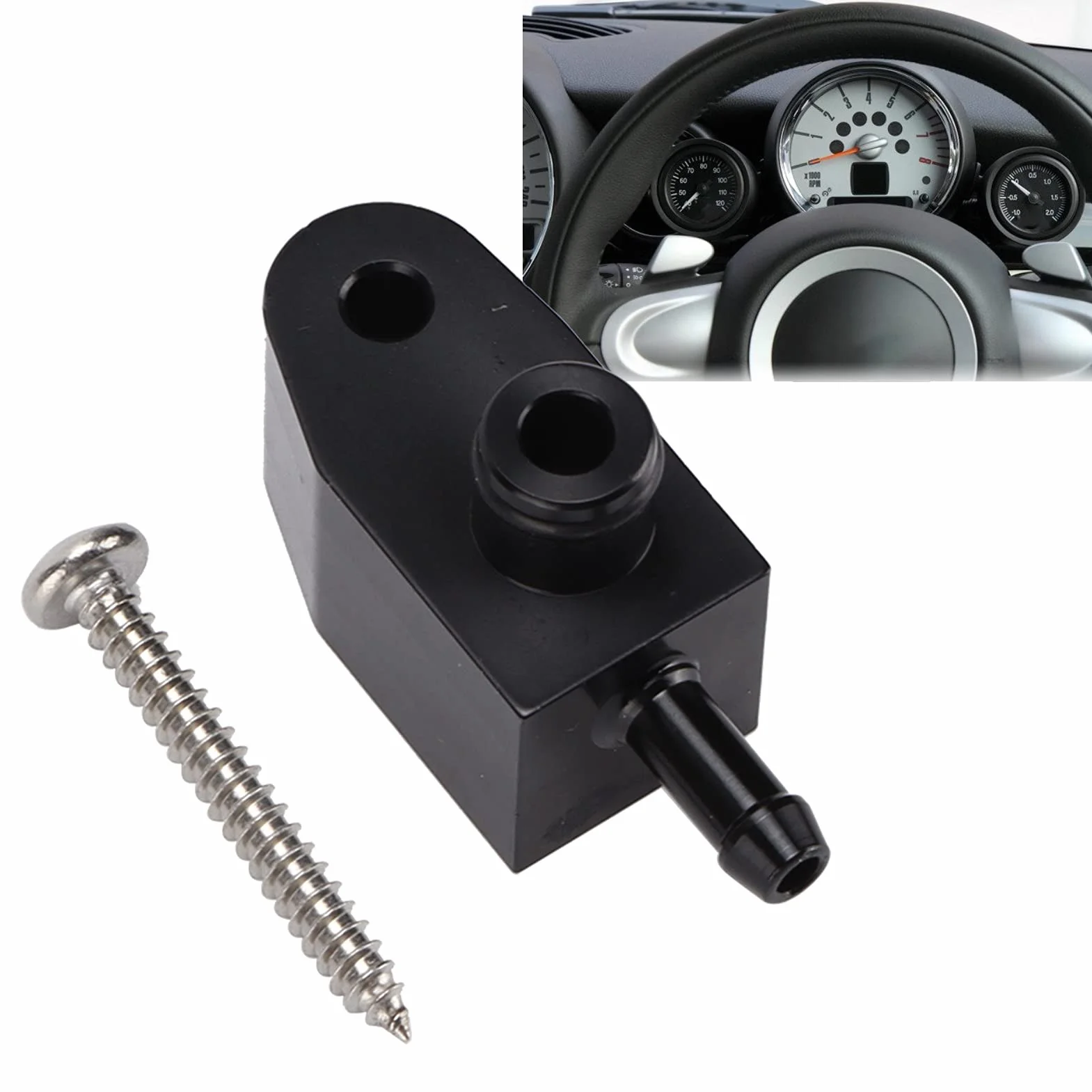 Adaptador de Medidor de Impulso Adaptador de Sensor de Indicador de Impulso Adaptador de Manómetro Turbo Boost Aleación de Aluminio Ligera Reemplazo de Accesorios de Coche para S R55 R56