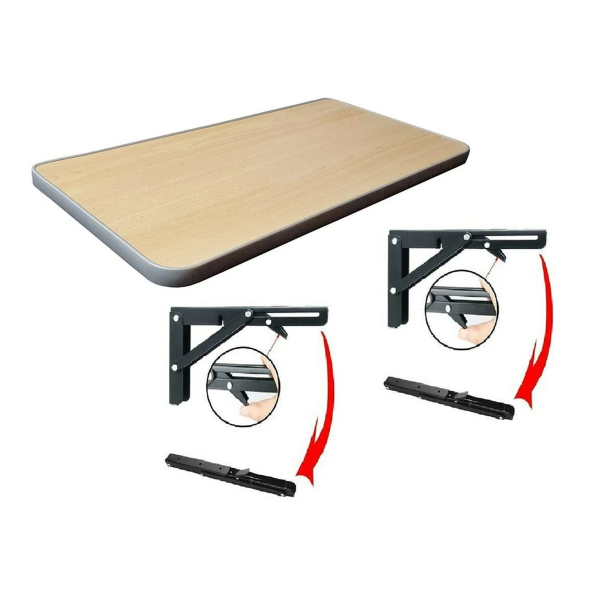 2 uds Campervan soporte plegable estante de mesa autocaravana caravana acabado negro acero inoxidable Mini accesorios coche,Componente de autocaravana