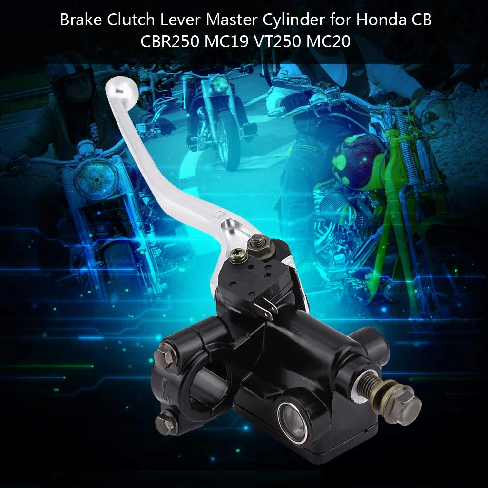 Akozon Bomba de Freno Delantero, Cilindro Maestro de Freno Cilindro Maestro de Palanca de Embrague de Freno Delantero de 7/8 "para CB CBR250 MC19 VT250 MC20