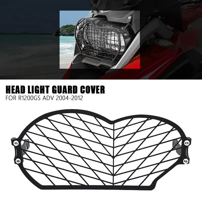 Rejilla Faro Moto, Protector Faro Motocicleta Uso Apto para BMW R1200GS ADV 2004-2012 Protección De Faros Delanteros Protector De Faros Delanteros Cubierta Protectora Rejilla Protectora