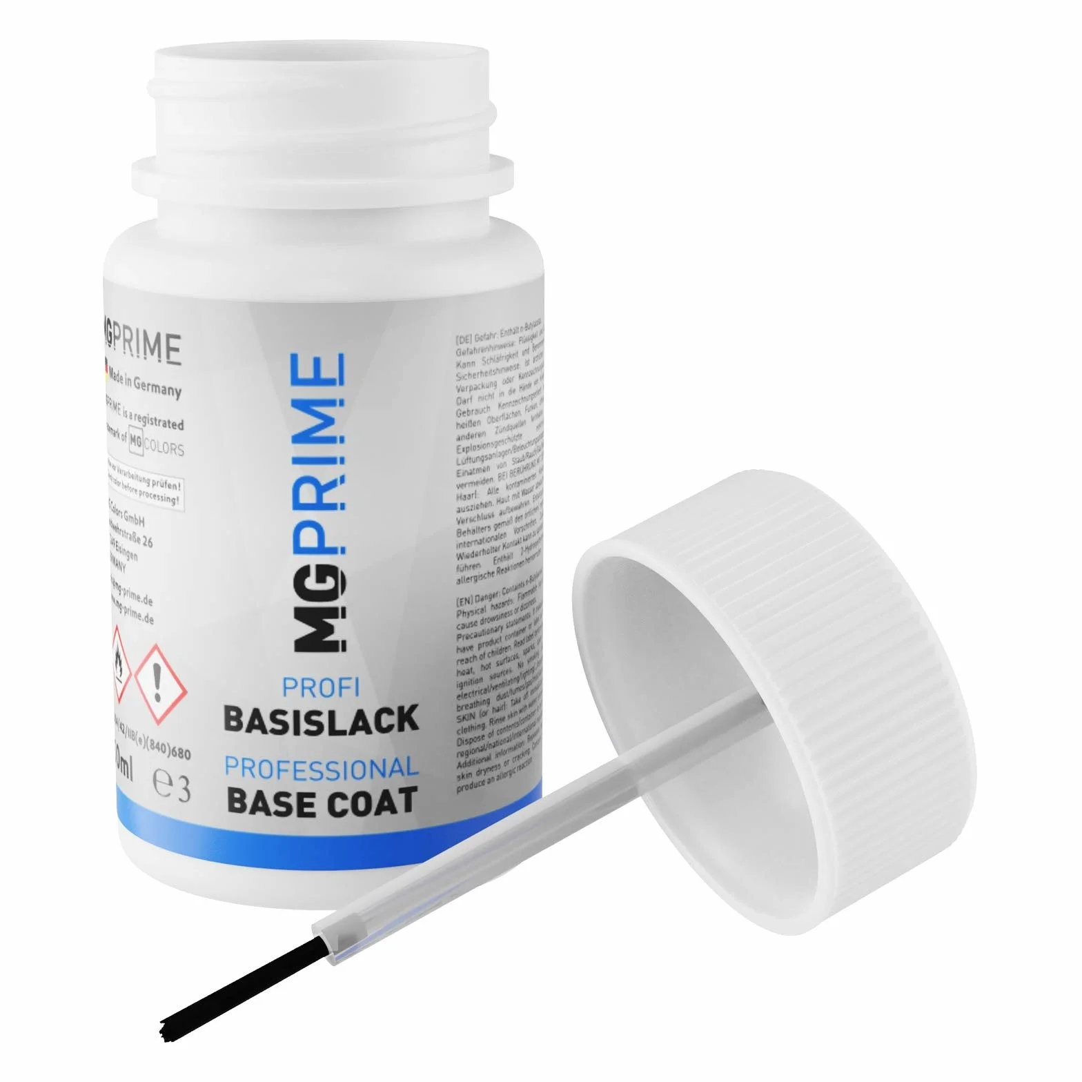 MG PRIME Pintura automotriz Set de lápices de retoque para Seat S9R / 2Y Blanco Nevada Pearl/Glacial White Metallic Pintura de fondo/base pintura transparente, 50 ml cada uno