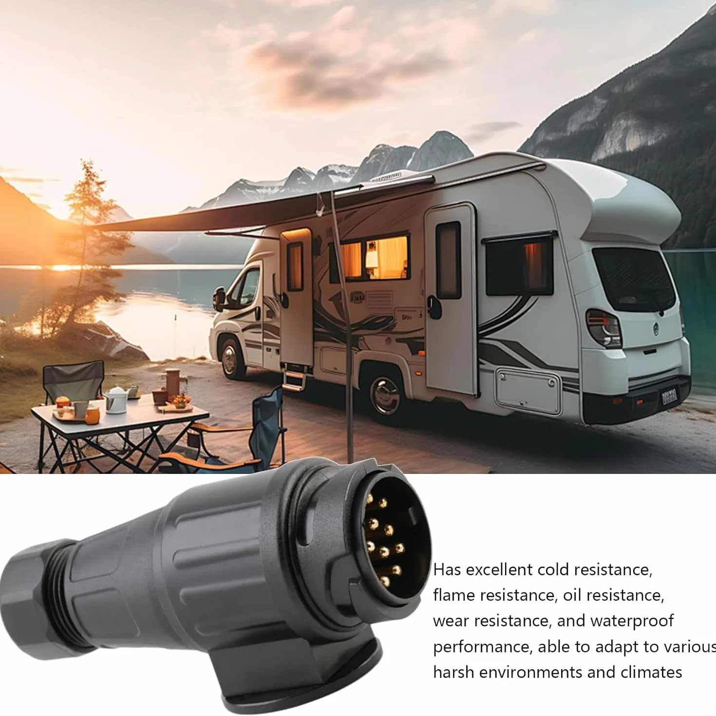 Cable de extensión para remolque Frogetu 13 polos 2M, cable en espiral con conector de remolque de 13 polos a conector de 13 polos, cable para remolque 12V para coche, camión, caravana, autocaravana