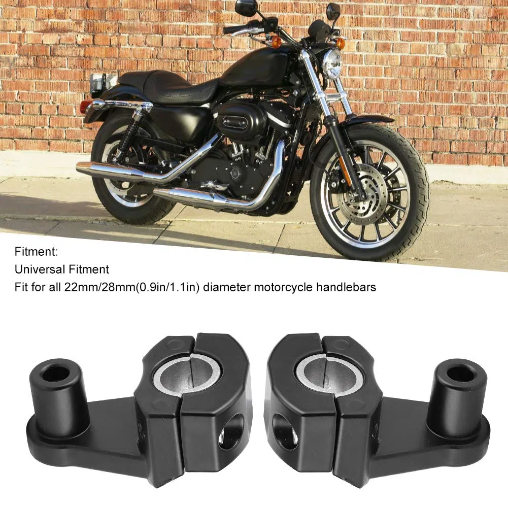 Elevadores de manillar de motocicleta, 2 uds 22 mm / 28 mm abrazadera de soporte elevador de manillar de motocicleta pivotante universal aluminio CNC