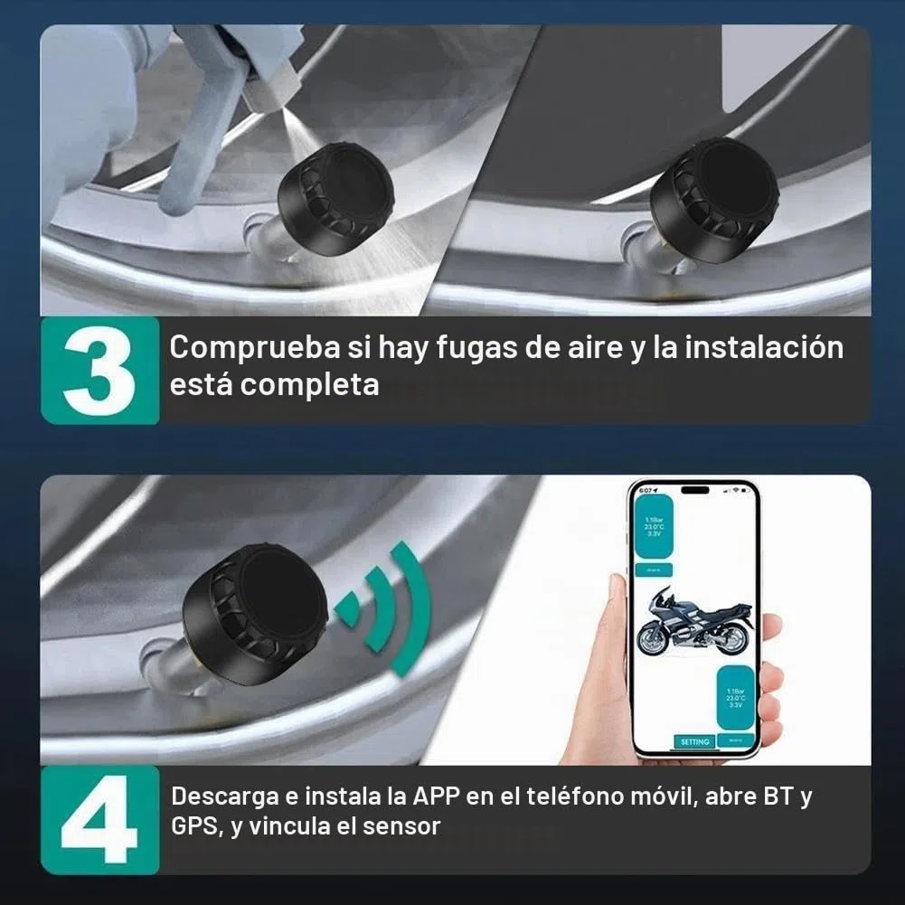 Sistema de monitoreo de presión de neumáticos TPMS para coche, pantalla Bluetooth 5.0, pantalla de teléfono, motocicleta, coche, para sensor de presión de neumáticos Android