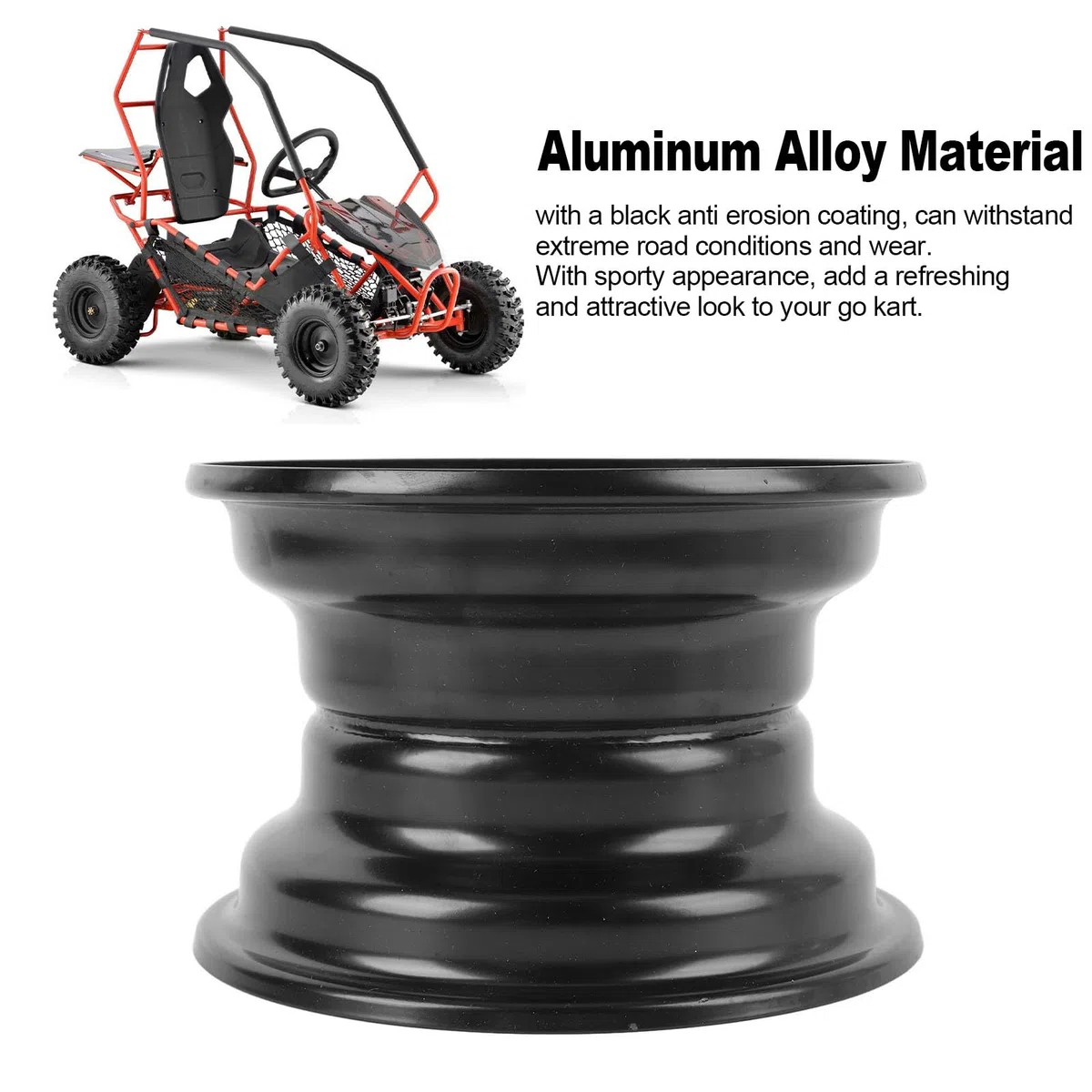 Llanta de 6 Pulgadas 145/70-6 con 3 Agujeros, Aleación de Aluminio de Tracción Mejorada Go Kart de Repuesto para Atv, Quad Dirt Bike, Cortacésped