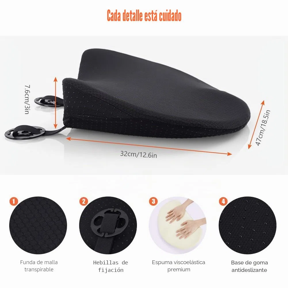 Ainiv Cojin Asiento Coche, Almohadilla de Espuma Viscoelástica, Cojín de Asiento Elevador Transpirable Accesorios para Viajes Largos