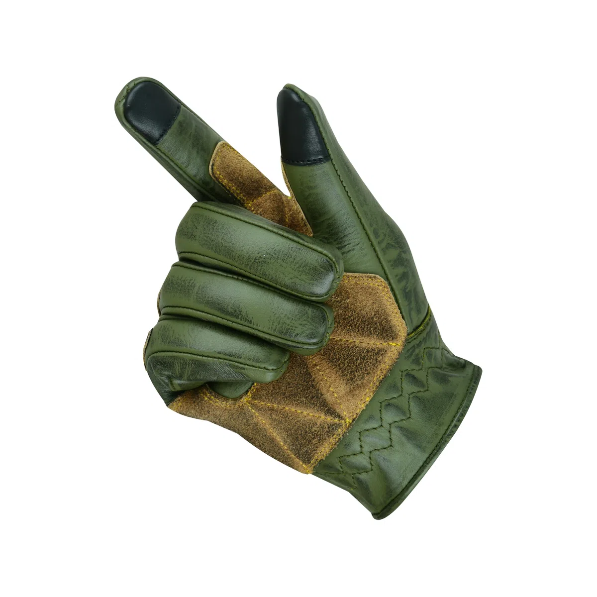 Leatherick Guantes de Moto de Cuero de Piel de Vaca para Hombres Guantes de Moto Duraderos, Compatibles con Pantalla Táctil y Nudillos de Cuero Ante Certificados por CE