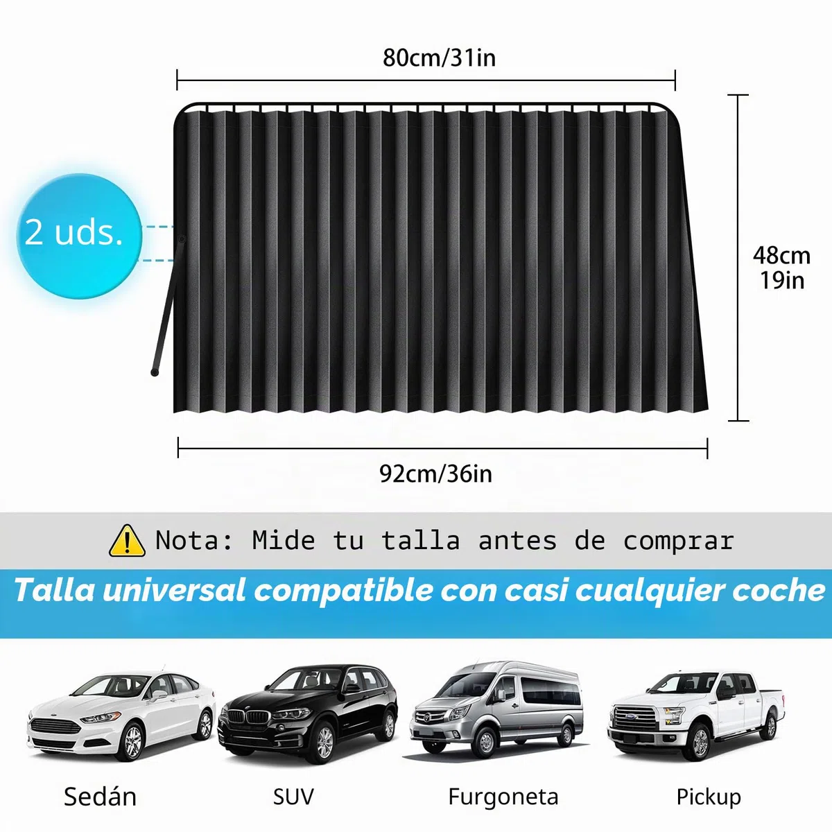 ZATOOTO Parasol Coche Lateral - Cortinas Coche, Parasol Coche Magnetico 2 Unidades, Parasol Ventana Coche Boquear los Rayos UV y el Calor, Proporcionar Privacidad, Negro