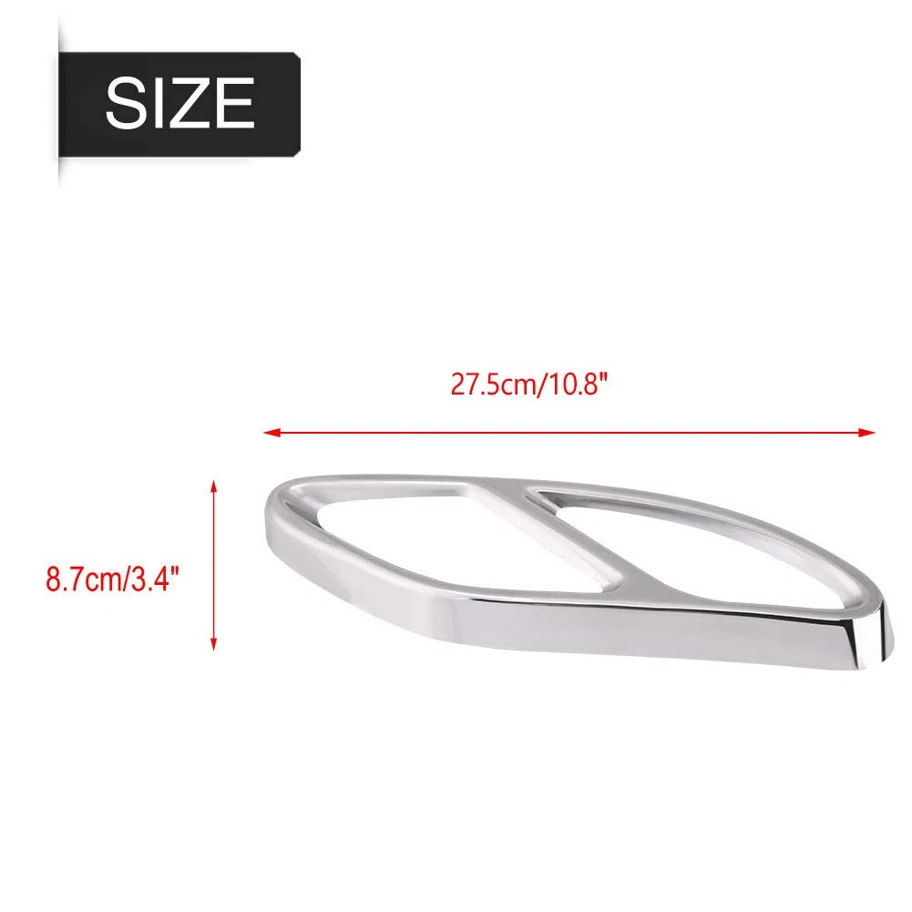 Cubierta de tubo de escape, 1 par de silenciador de escape, cubierta de tubo de cola para Mercedes Benz GLC C Clase E C207 Coupe 14-17(Plata)