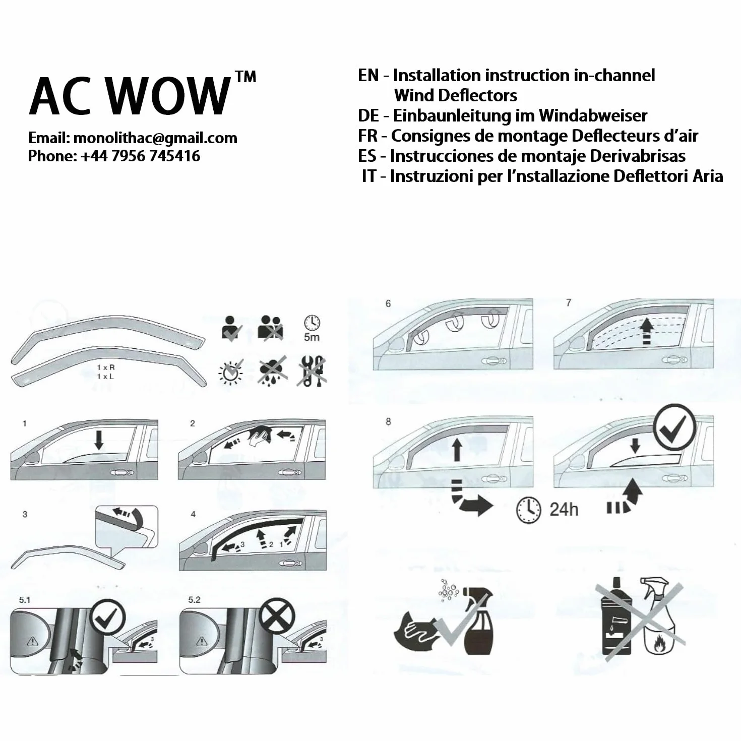 4 deflectores de viento para Volkswagen Tiguan (AD/BW) 2016 2017 2018 2019 2020 2021 2022 2023