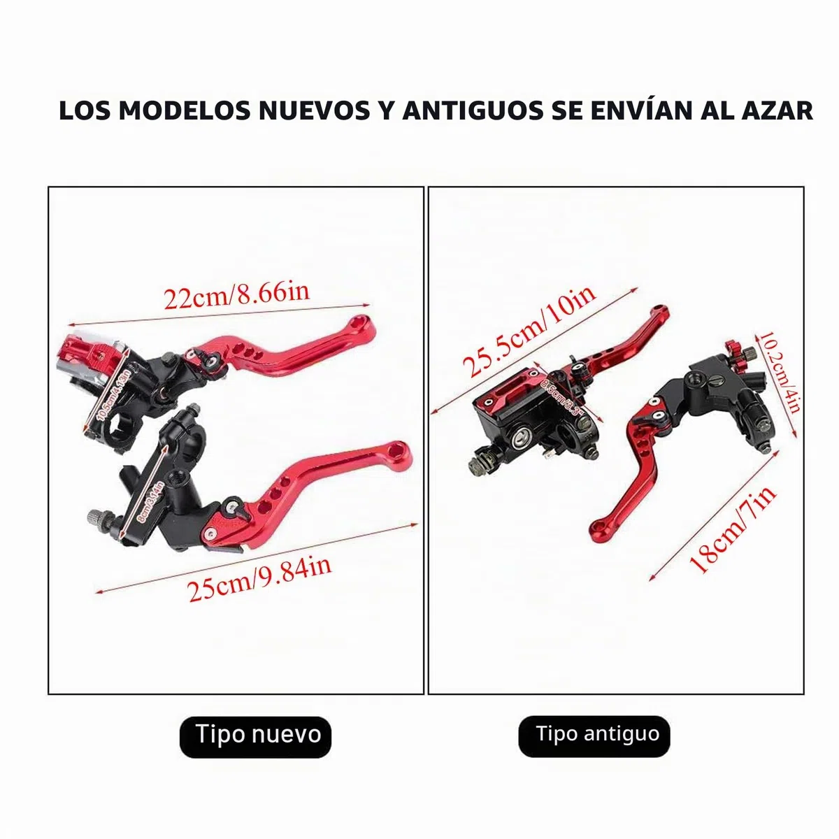 Longzhuo Palanca de Motocicleta Universal 7/8" (22 mm) - Freno y Embrague para Moto Cross 50 cc - Mango de Freno (Rojo)