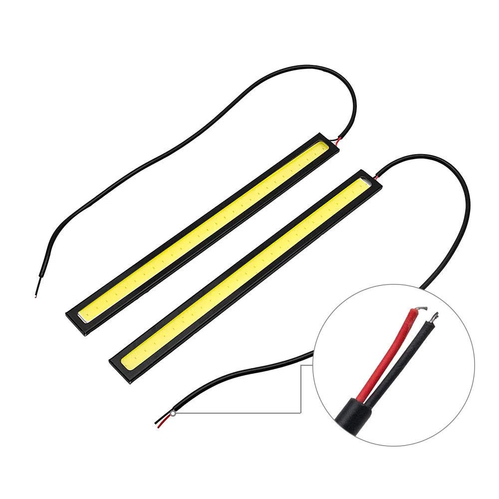MASO DRL Luces de circulación diurna para coche COB LED tira de luces antiniebla 12 V de alta potencia impermeable flexible conducción antiniebla luces (paquete de 2)