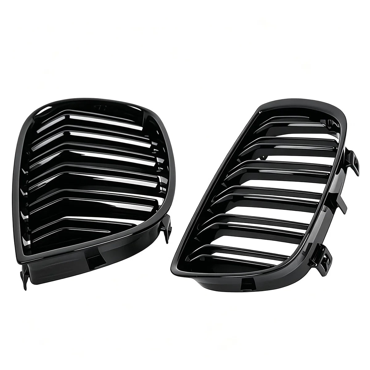 E81 E82 - Rejilla de radiador negra E87 para BMW Serie 1 E88 riñones parrilla brillante negro doble puente Sport 2004-2007 E81 E82 E87 E88 LCI-Facelift (para 1er E81 2004-2007 LCI)