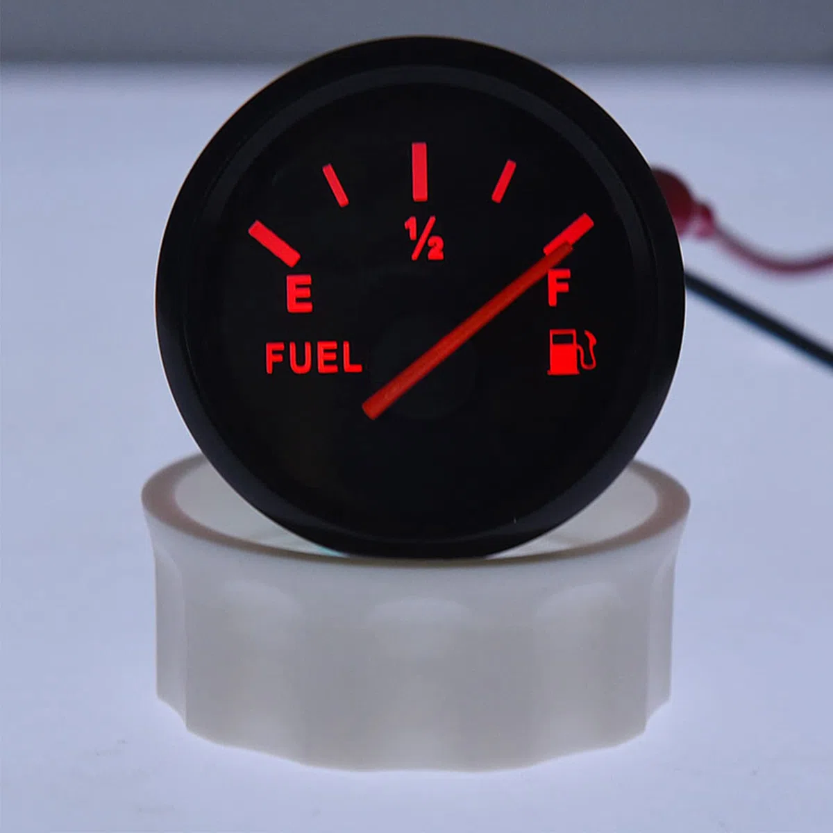 Geloo Medidor de Nivel de Combustible 52mm IP67 Impermeable 0~190ohm Indicador de Combustible Universal con E-1/2-F Rango de Medición (Negro)