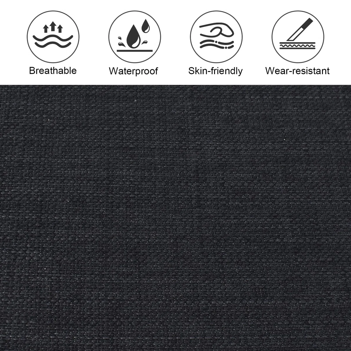 Cojín de Asiento de Coche Universal 51x50cm – Funda Antideslizante para Asiento Delantero,Transpirable y Suave,Estilo Moderno y Minimalista,Accesorios para el Interior del Automóvil (2 Piezas Negro)
