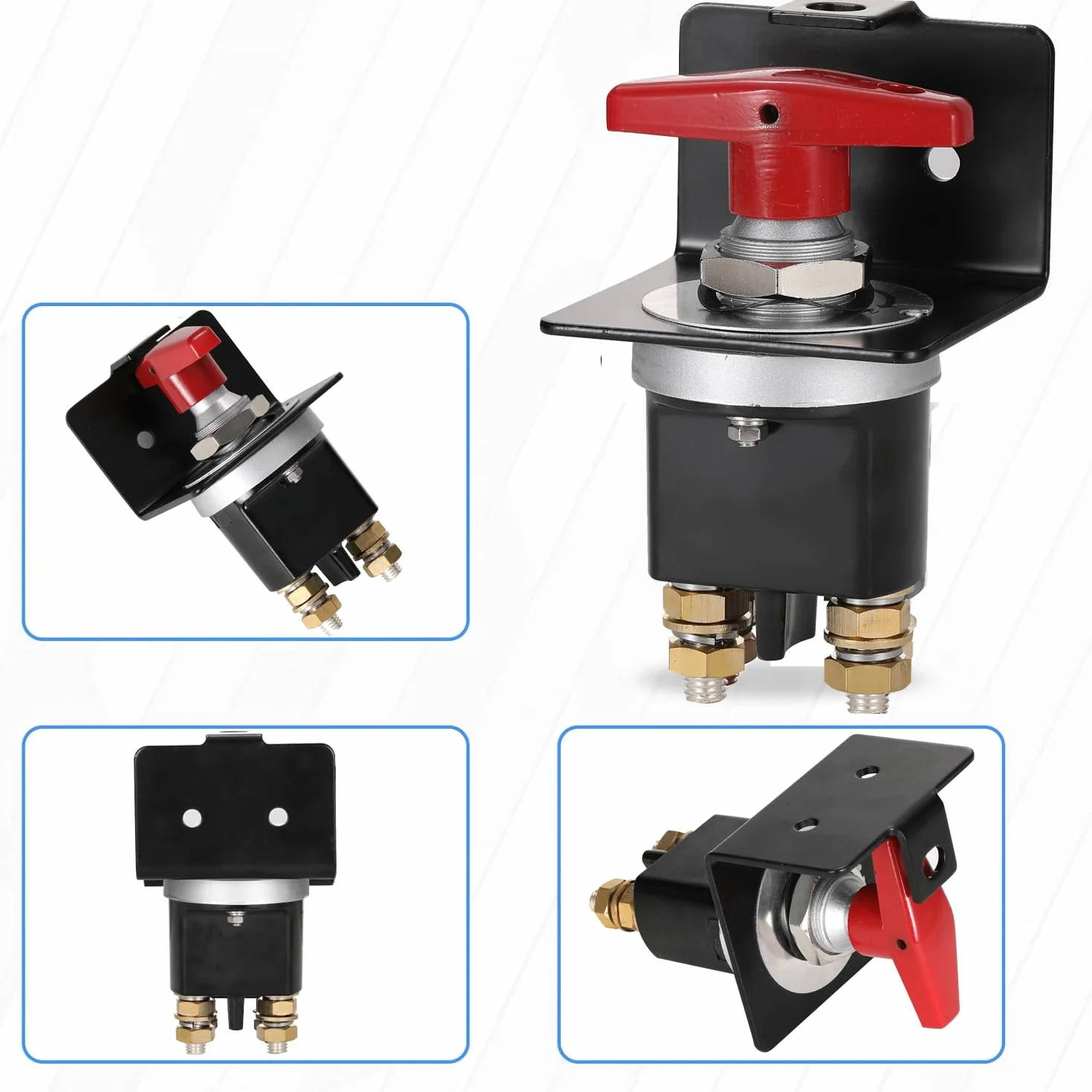 Greluma 1 pieza Interruptor de corte de batería de alta corriente de 300A,12-36V,con placa de bloqueo (reemplaza el 20247),interruptor maestro de desconexión de batería impermeable con manija fija