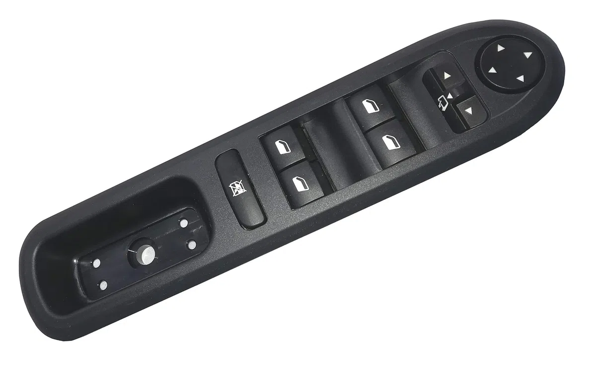Twowinds - Interruptor Elevalunas 6554.ER Compatible con Peugeot 407 - Botonera Ventanilla - Botón Ajuste Espejo Retrovisor
