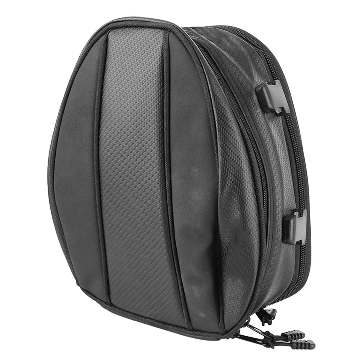 Kuuelyn Bolsa para asiento de motocicleta, cuero PU, negro, impermeable, asiento trasero, casco, cola, equipaje, caja