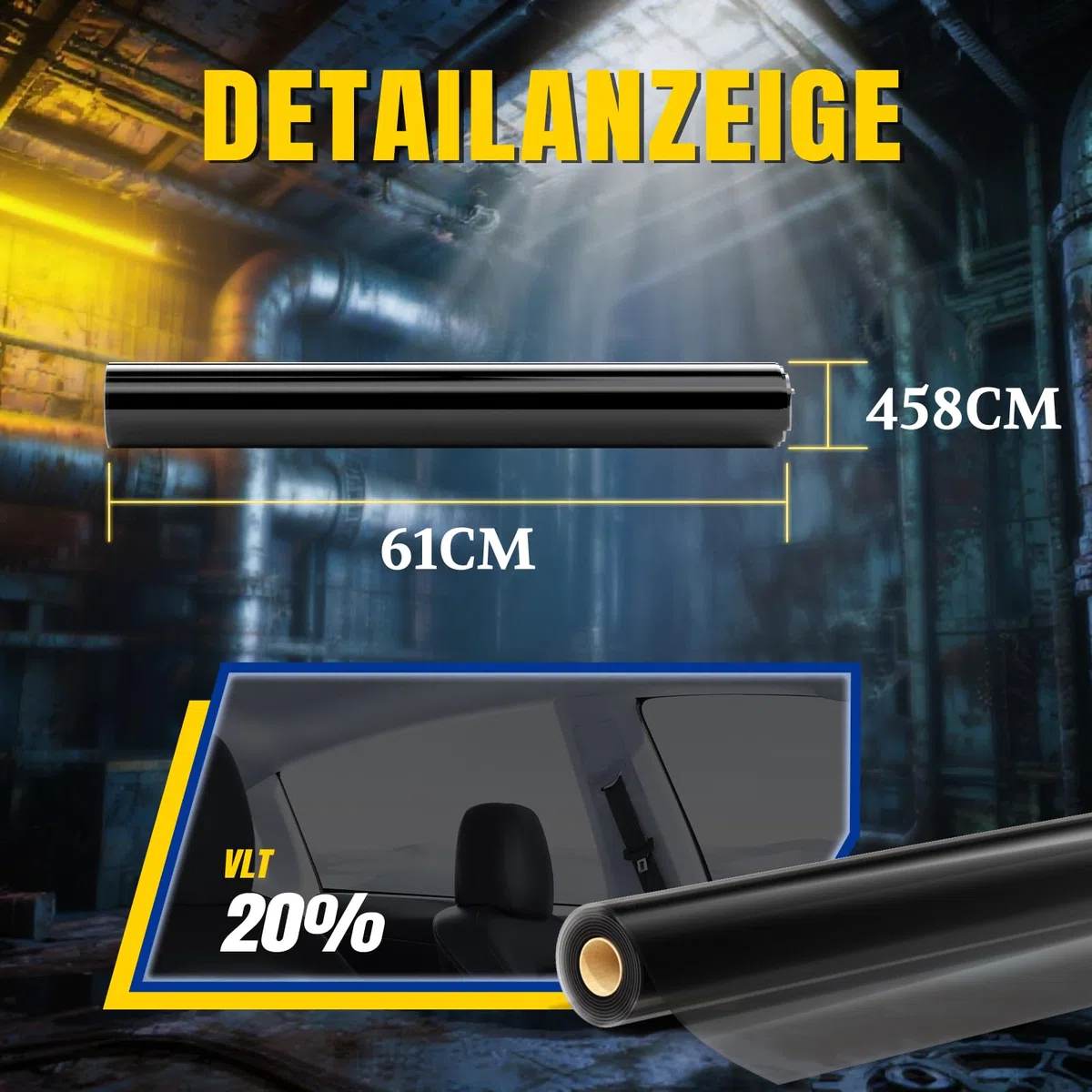 Película de tintado de ventana universal ARANA para automóviles, 458 cm x 60 cm, 20% VLT, película de ventana cerámica para automóviles, bloqueo de UV, protección contra el calor del sol para casa